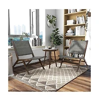 Enitial Star Haft Aluminum Indoor and Outdoor 3pc Table and Chair Set