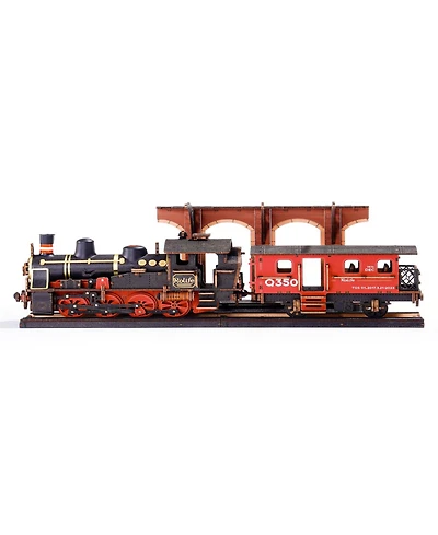 Robotime 3D Puzzles Steam Journey Train Vintage Car Kit Toy Xmas Gift for Boys and Girls, Multicolored, 12.32"9.06"2.36"