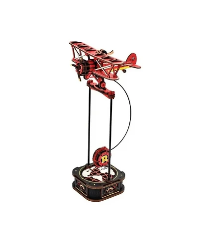 Robotime 3D Puzzle Wooden Model with Aircraft Theme, Diy Pendulum Toy for Kids Adults, Red, 5.7"6.7"12.4