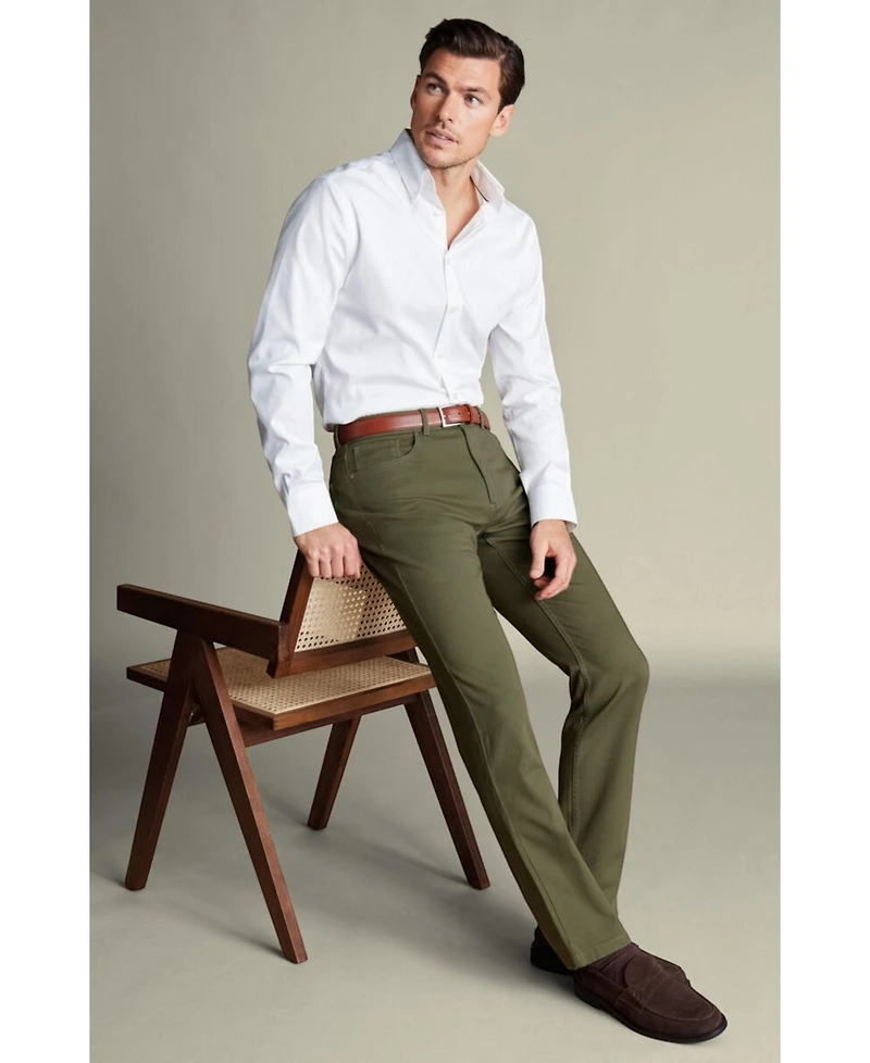 Charles Tyrwhitt Men's Twill Slim Fit 5 Pocket Jeans