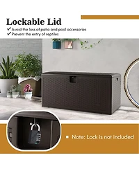 Akiudex 31 Gallon Outdoor Storage Deck Box with Lockable Lid