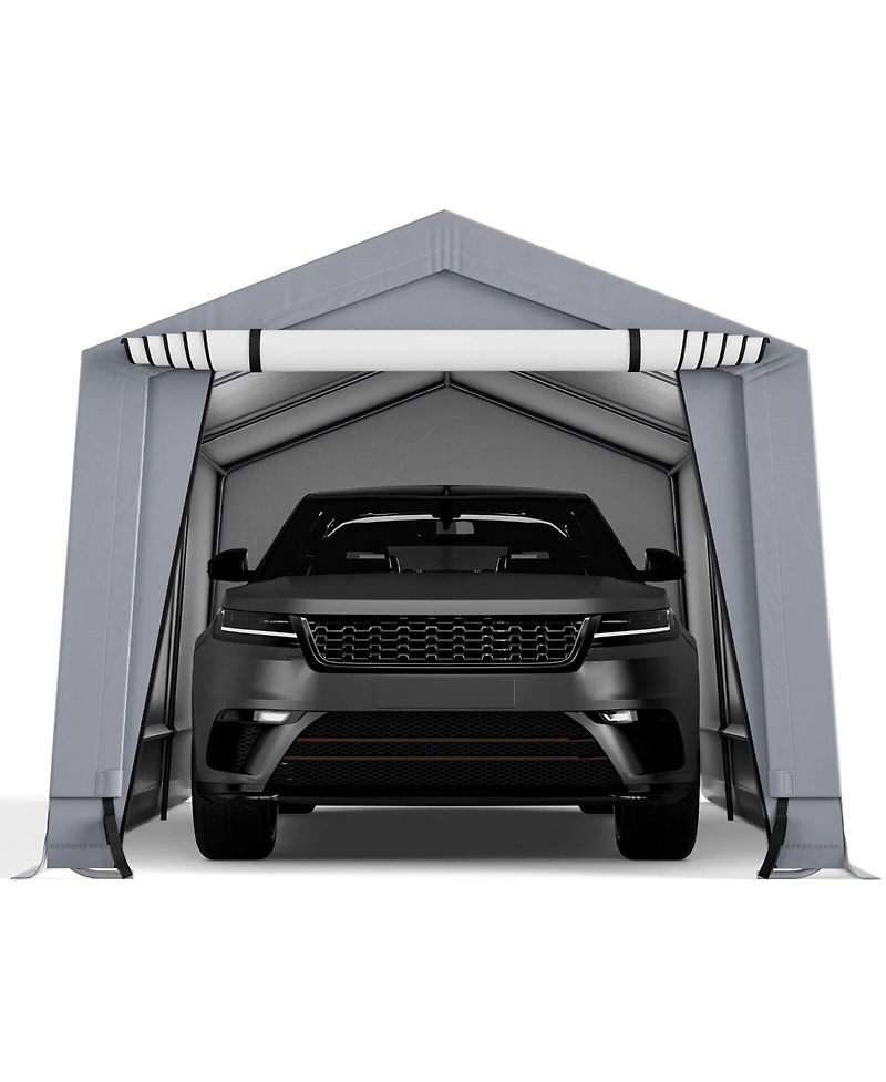 Akiudex 10 x 16 feet outdoor heavy-duty carport with 2 doors