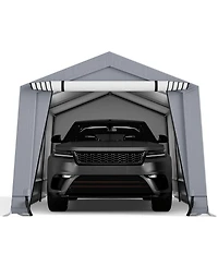 Akiudex 10 x 16 feet outdoor heavy-duty carport with 2 doors
