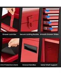 Akiudex 2-in-1 rolling tool chest with 5 sliding lockable drawers