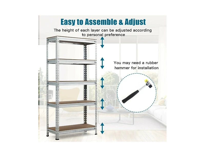 Akiudex 5-tier steel shelving unit storage shelves heavy duty storage rack