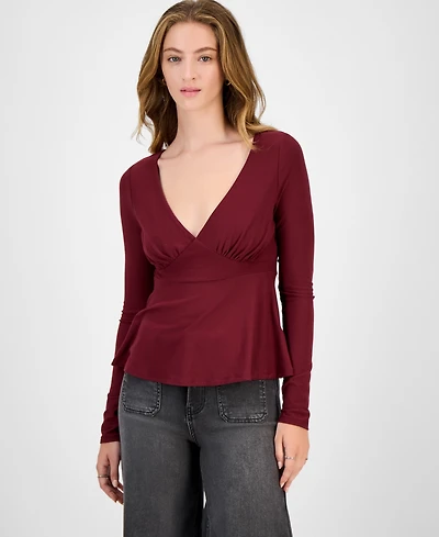 Planet Gold Juniors' Long-Sleeve Babydoll Top
