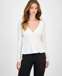 Planet Gold Juniors' Long-Sleeve Babydoll Top