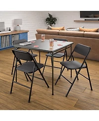 5-Piece Square Folding Dining Table Set with 4 Chairs for Guests or Game Night
