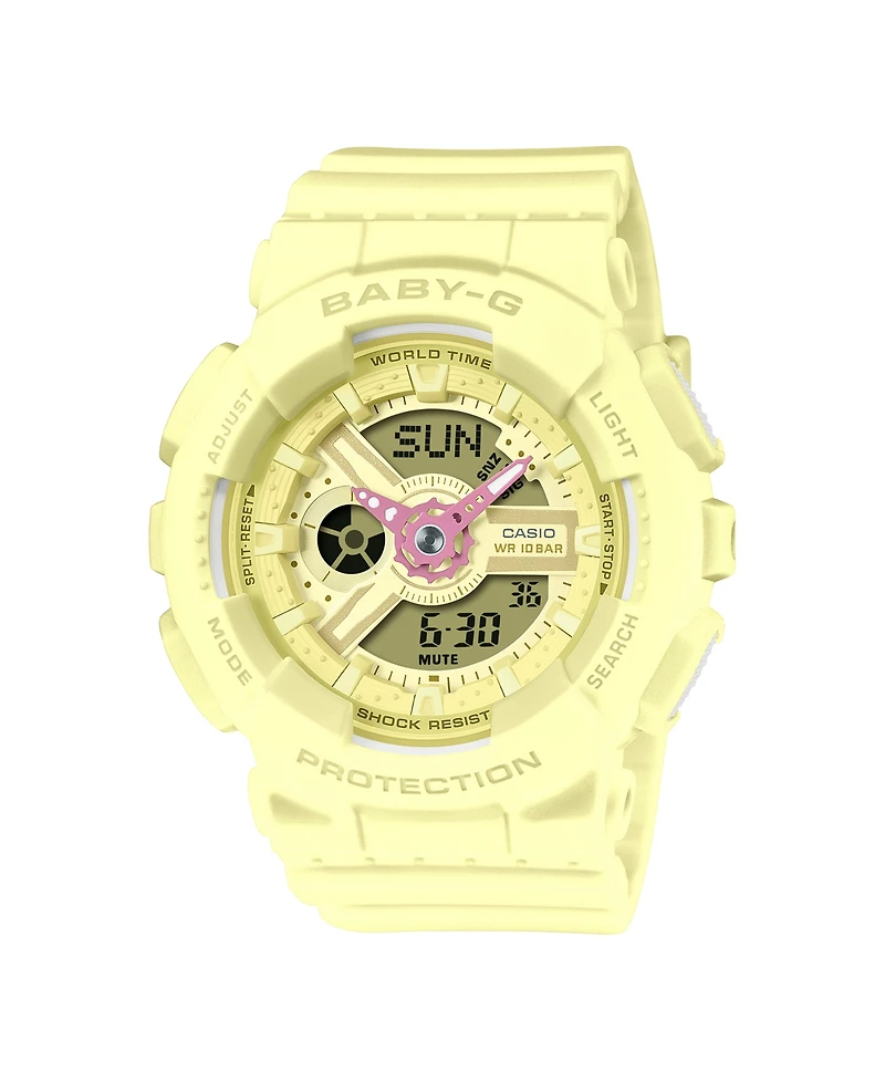 G-Shock Women's Baby-g Yellow Resin Watch, 43.4mm