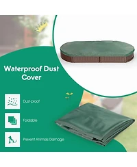 Akiudex Outdoor Kids Sandbox with Seats, Bottom Liner and Cover