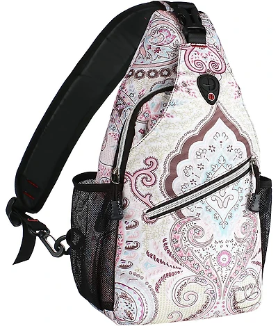 Mosiso National Style Sling Backpack - Pattern Rope Design Crossbody Daypack for Travel & Hiking