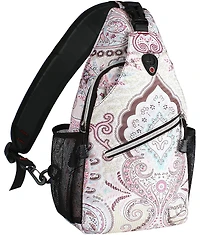 Mosiso National Style Sling Backpack - Pattern Rope Design Crossbody Daypack for Travel & Hiking