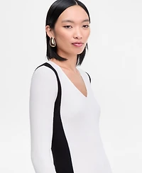 I.n.c. International Concepts Women's Contrast Panel Sweater Dress, Macy's Exclusive