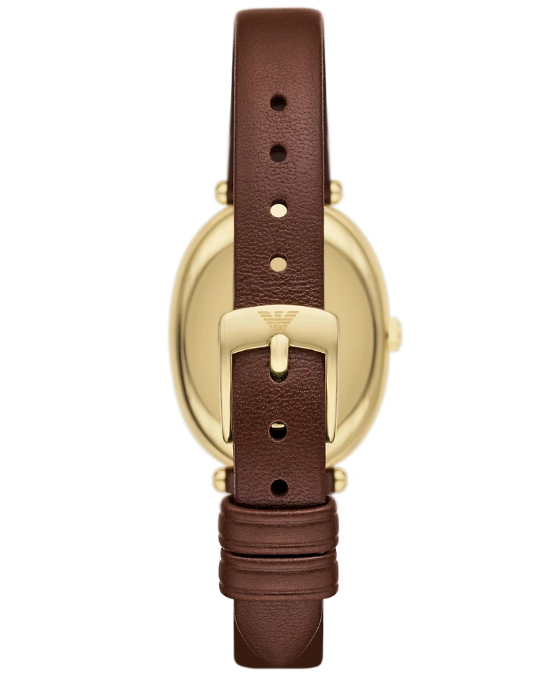 Emporio Armani Women's Brown Leather Strap Watch 34mm