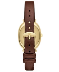 Emporio Armani Women's Brown Leather Strap Watch 34mm