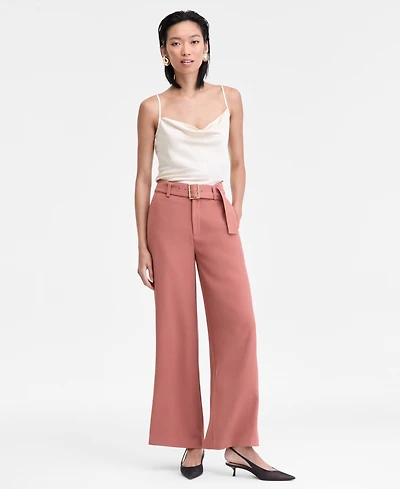 I.n.c. International Concepts Women's Belted High-Rise Wide-Leg Pants, Macy's Exclusive