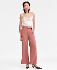 I.n.c. International Concepts Women's Belted High-Rise Wide-Leg Pants, Macy's Exclusive