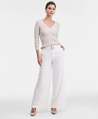 I.n.c. International Concepts Women's Belted High-Rise Wide-Leg Pants, Macy's Exclusive