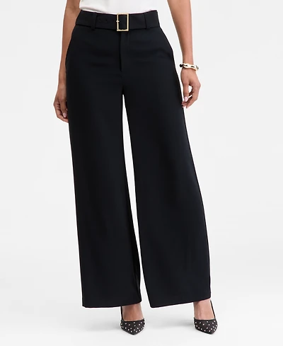 I.n.c. International Concepts Women's Belted High-Rise Wide-Leg Pants, Macy's Exclusive