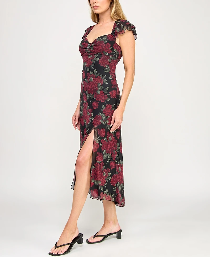 Bcx Juniors' Sweetheart Neck Midi Dress