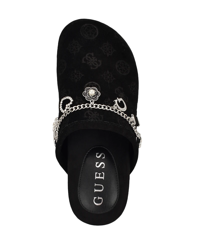 Guess Women's Gavyn Charms Logo Slip-On Clogs