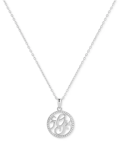 Giani Bernini Cubic Zirconia Filigree Initial Monogram 18" Pendant Necklace in Sterling Silver
