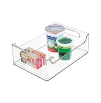 iDesign Plastic Stackable Pantry Bin with Handles, Set of 4, Clear, Made in Usa