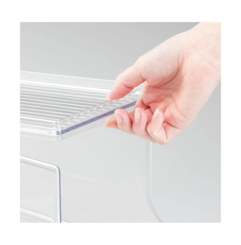 iDesign Soda Can Organizer with Lid for Pantry - Set of - Clear