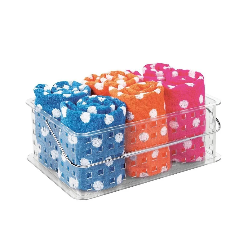 iDesign Large Stackable Shower Caddy Basket, Set of 3, Clear, Made in Usa