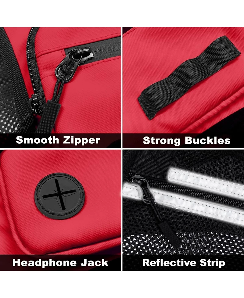 Running Chest Pack Lightweight: Outdoor Sports Vest Bag - Phone Holder Cycling Hiking Workout Skiing for Men Women(Red