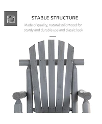 Outsunny Outdoor Adirondack Style Wooden Rocking Chair, Small,
