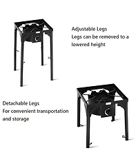Portable Propane 100000BTU Single Burner Outdoor Camp Stove w Adjustable Legs