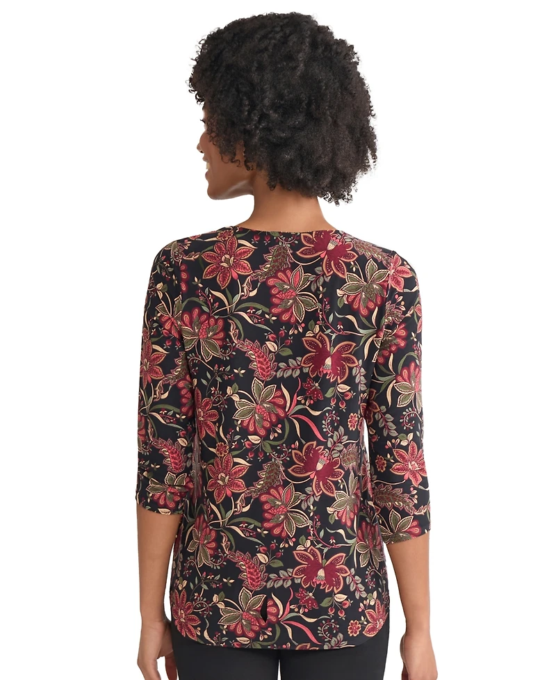 Jones New York Women's 3/4-Sleeve Knit Top