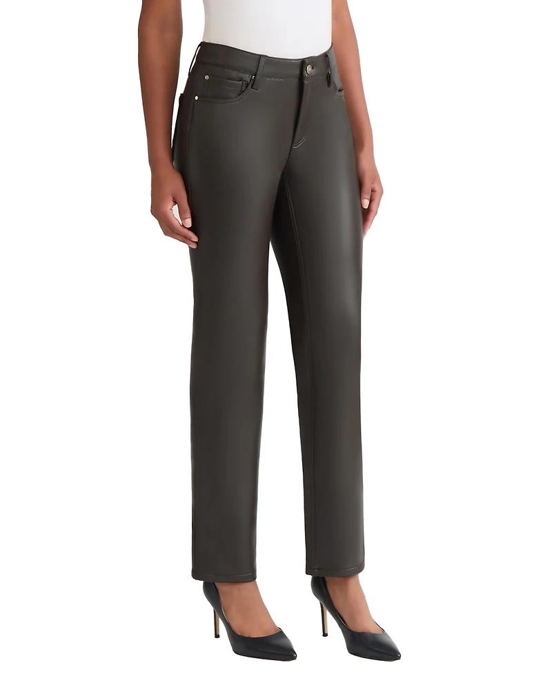 Jones New York Women's Fly Front Straight Fit Lexington Jeans