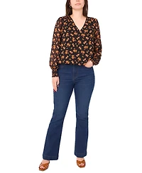 Sam & Jess Women's V-Neck Blouson Top