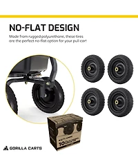 Gorilla Carts Gct-10NF 10 Inch No Flat Replacement Tire for Utility Cart, 4 Pack