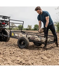 Gorilla Carts 1400lb Steel Atv Trailer Garden Cart w/Removable Sides & 3-in-1 Tailgate