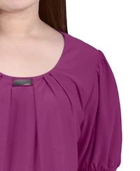 Ny Collection Petite Short Sleeve Balloon Top