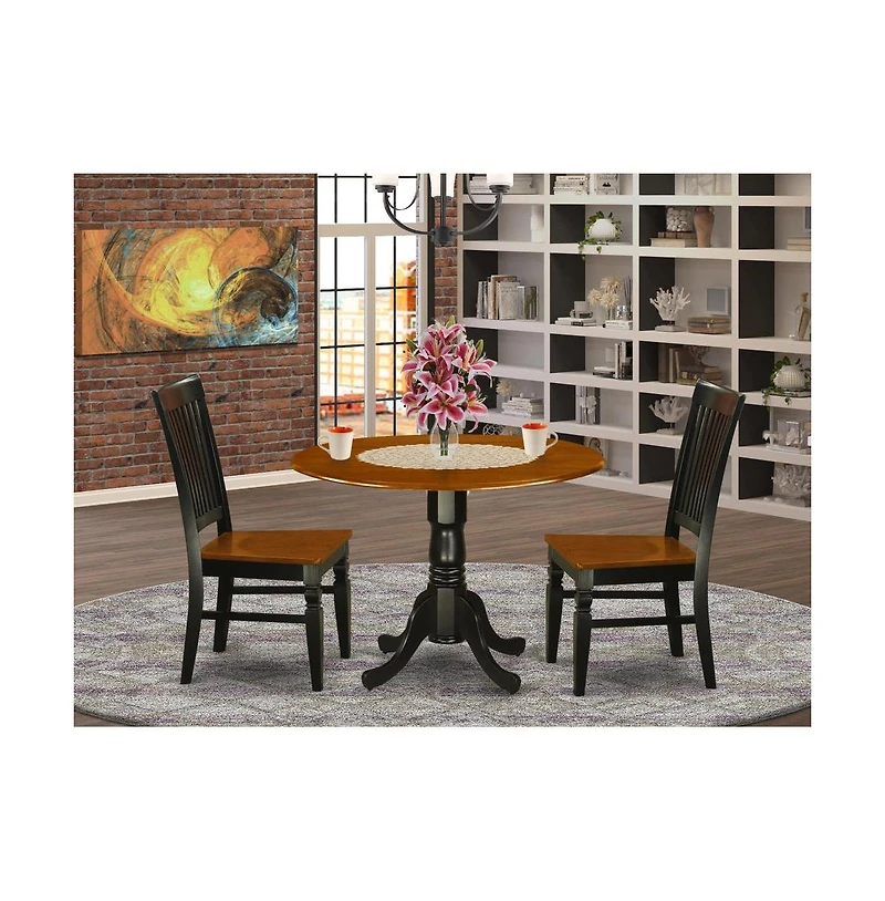 East West Furniture Dining Room Set Black & Cherry