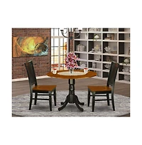 East West Furniture Dining Room Set Black & Cherry