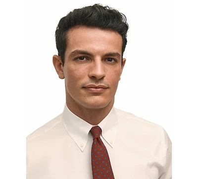 Men's Regular Fit Non-Iron Polo Button-Down Collar Solid Pinpoint Dress Shirt