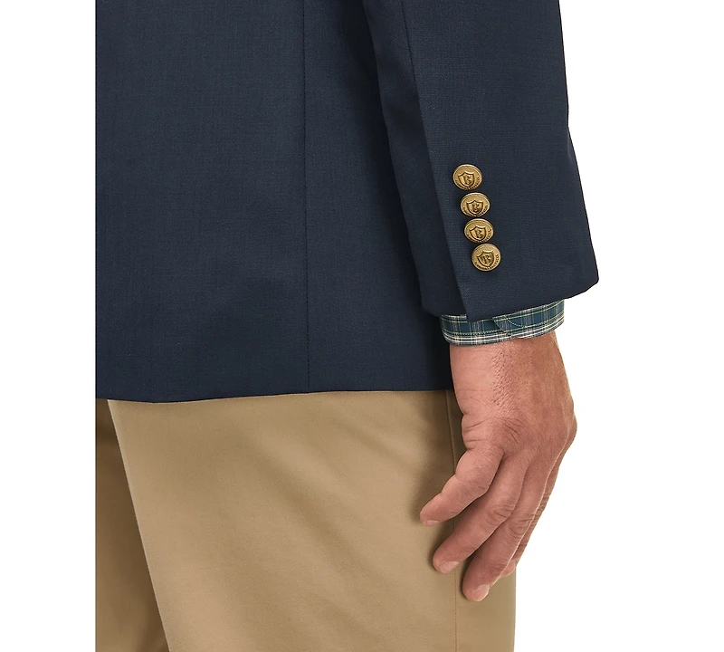 B by Brooks Brothers Men's Classic-Fit Navy Stretch Wool Blend Blazer