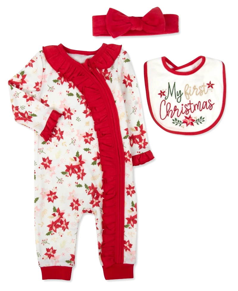 Baby Essentials Girls 4-Piece Pointsettia Set