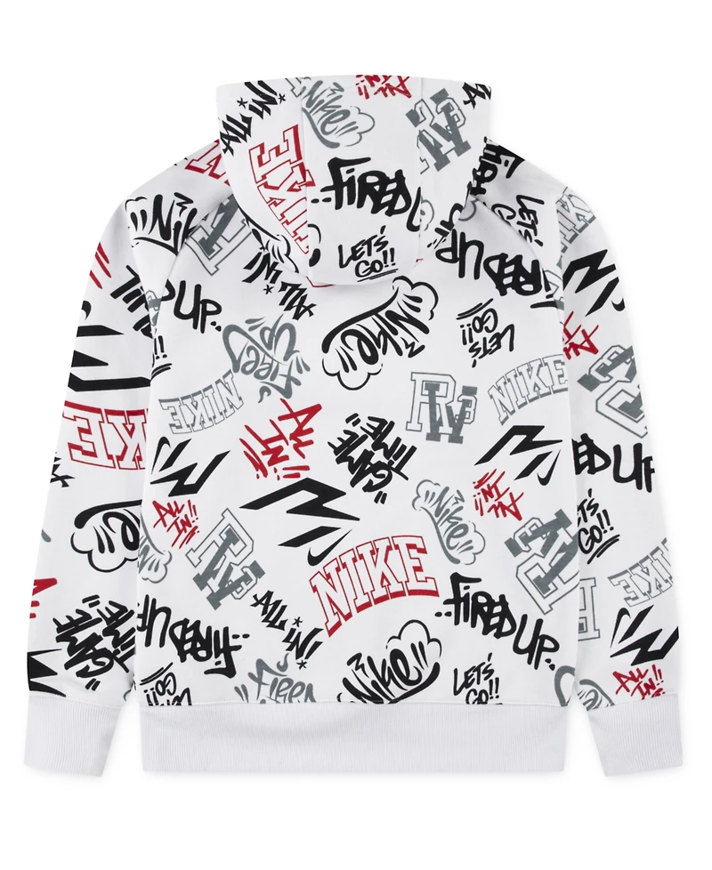 Nike 3BRAND by Russell Wilson Big Girls Graffiti-Printed Cropped Hoodie