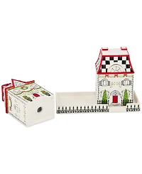 MacKenzie-Childs Holly Village Ceramic Salt & Pepper Set