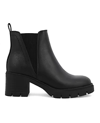 Mia Women's Panola Stacked Heel Lug Sole Chelsea Booties