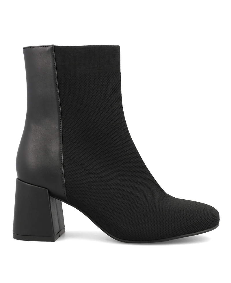 Mia Women's Bronwen Chic Contrast Block Heel Dress Booties