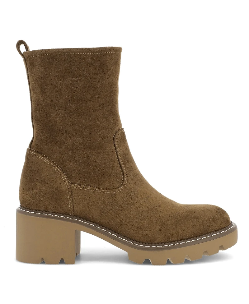 Mia Women's Pallmer Stacked Heel Lug Sole Ankle Booties