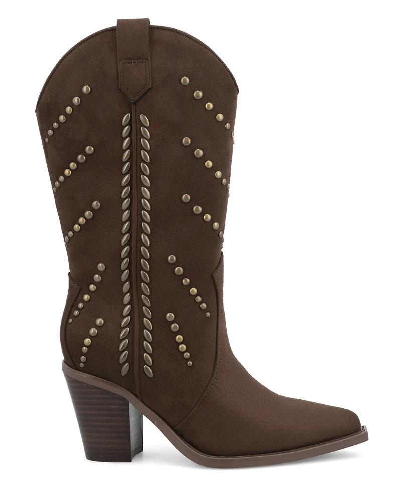 Mia Women's Morgann Pointed Toe Studded Western Boots