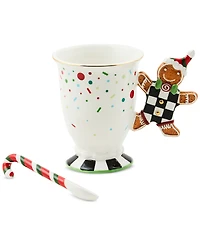 MacKenzie-Childs Bake Shop Gingerbread Handle Mug with Spoon